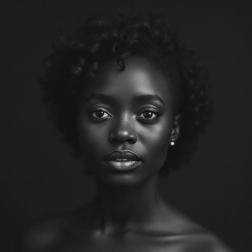 Retrato em preto e branco de Aline