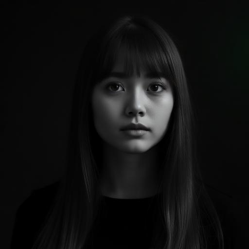 Retrato em preto e branco de Bruna